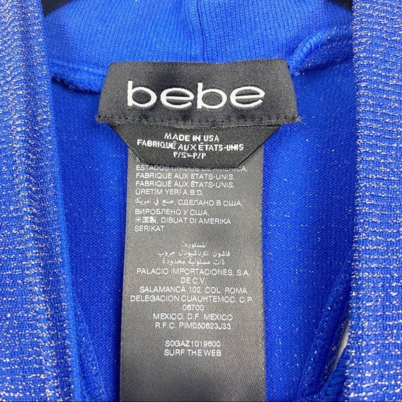 BEBE‎ Blue Turtleneck Sleeveless Racerback Dress PS - Picture 7 of 13